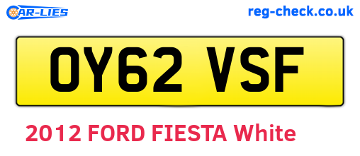 OY62VSF are the vehicle registration plates.