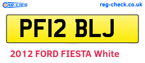 PF12BLJ are the vehicle registration plates.