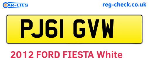 PJ61GVW are the vehicle registration plates.