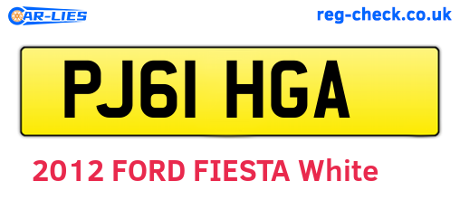 PJ61HGA are the vehicle registration plates.