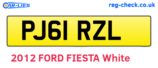 PJ61RZL are the vehicle registration plates.