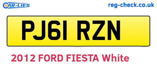 PJ61RZN are the vehicle registration plates.