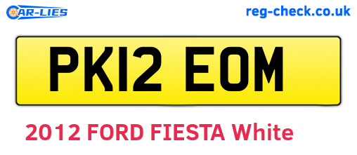 PK12EOM are the vehicle registration plates.