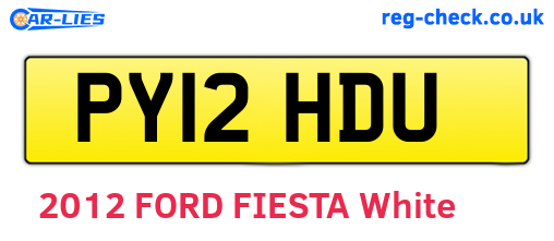 PY12HDU are the vehicle registration plates.