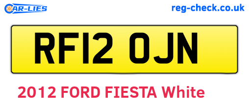RF12OJN are the vehicle registration plates.