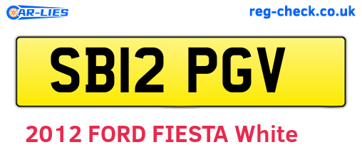 SB12PGV are the vehicle registration plates.