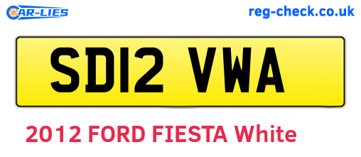 SD12VWA are the vehicle registration plates.