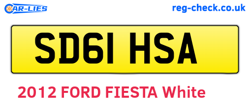 SD61HSA are the vehicle registration plates.
