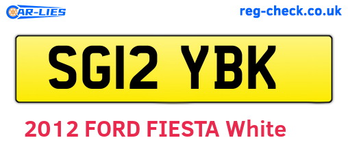 SG12YBK are the vehicle registration plates.