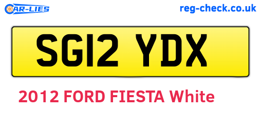 SG12YDX are the vehicle registration plates.