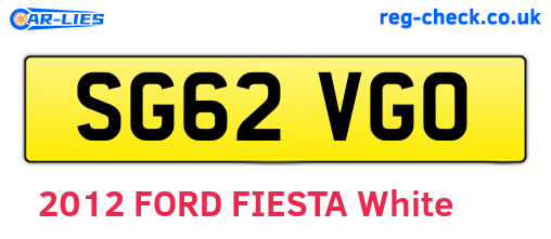 SG62VGO are the vehicle registration plates.
