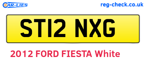 ST12NXG are the vehicle registration plates.