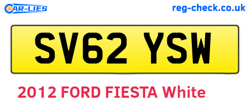 SV62YSW are the vehicle registration plates.