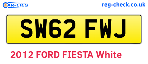 SW62FWJ are the vehicle registration plates.