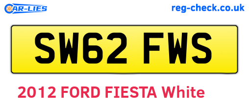 SW62FWS are the vehicle registration plates.