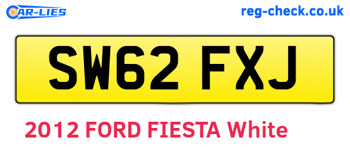 SW62FXJ are the vehicle registration plates.