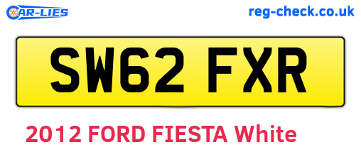 SW62FXR are the vehicle registration plates.