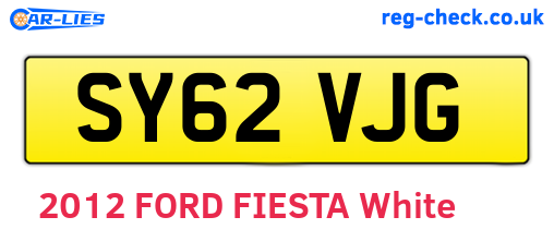 SY62VJG are the vehicle registration plates.