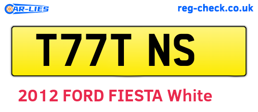 T77TNS are the vehicle registration plates.