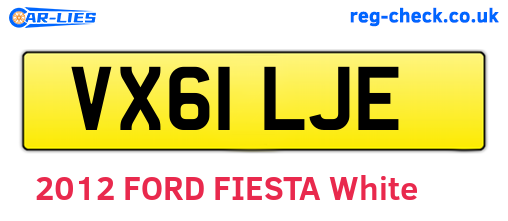 VX61LJE are the vehicle registration plates.