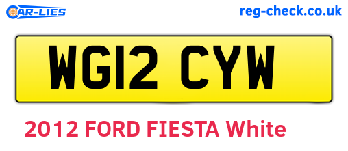WG12CYW are the vehicle registration plates.