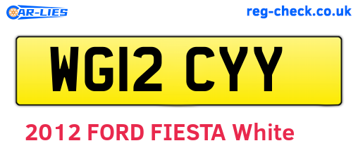 WG12CYY are the vehicle registration plates.