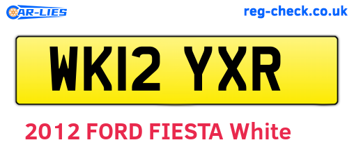 WK12YXR are the vehicle registration plates.