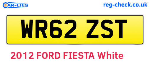 WR62ZST are the vehicle registration plates.