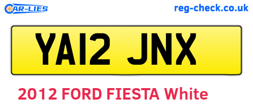 YA12JNX are the vehicle registration plates.