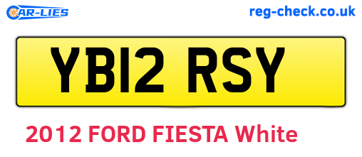 YB12RSY are the vehicle registration plates.