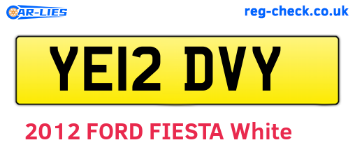 YE12DVY are the vehicle registration plates.
