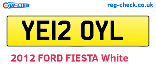 YE12OYL are the vehicle registration plates.
