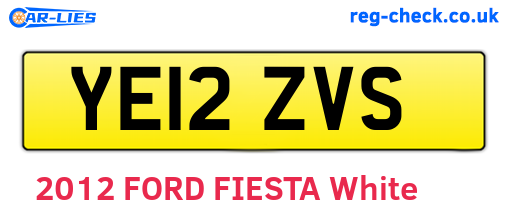 YE12ZVS are the vehicle registration plates.