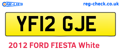 YF12GJE are the vehicle registration plates.
