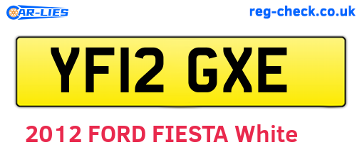YF12GXE are the vehicle registration plates.