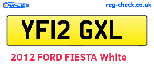YF12GXL are the vehicle registration plates.