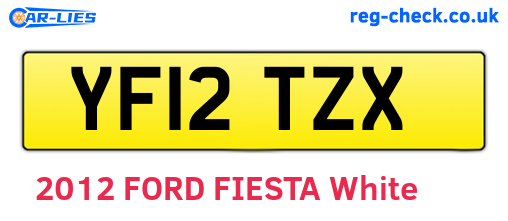 YF12TZX are the vehicle registration plates.
