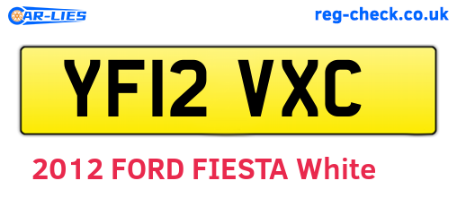 YF12VXC are the vehicle registration plates.