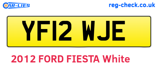 YF12WJE are the vehicle registration plates.