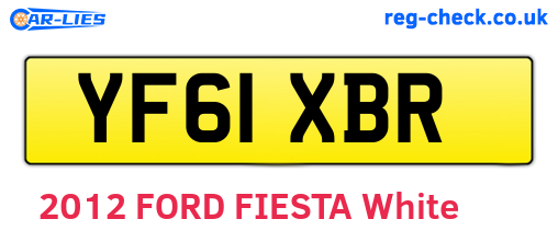 YF61XBR are the vehicle registration plates.