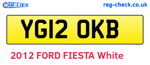 YG12OKB are the vehicle registration plates.