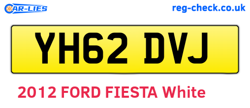 YH62DVJ are the vehicle registration plates.