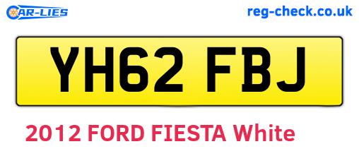 YH62FBJ are the vehicle registration plates.