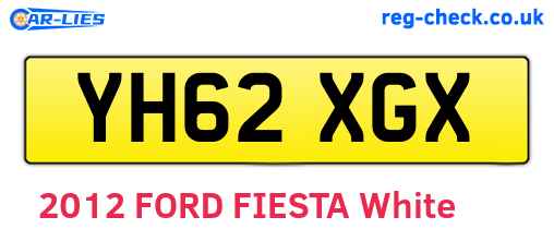 YH62XGX are the vehicle registration plates.
