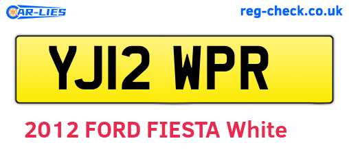 YJ12WPR are the vehicle registration plates.