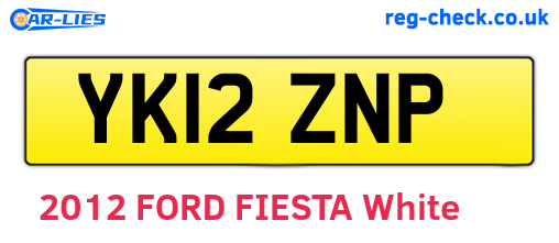 YK12ZNP are the vehicle registration plates.
