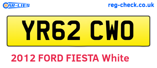 YR62CWO are the vehicle registration plates.