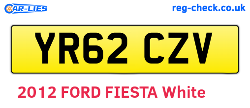 YR62CZV are the vehicle registration plates.