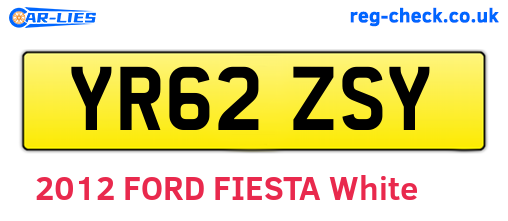 YR62ZSY are the vehicle registration plates.