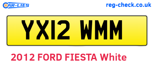 YX12WMM are the vehicle registration plates.